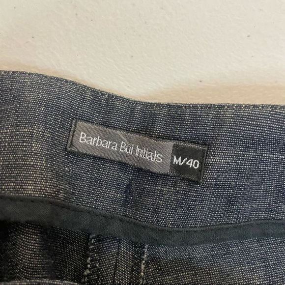 BARBARA BUI INITIALS CHAMBRAY WIDE STRAIGHT LEG ORING BELT HIGH RISE WAIST PANTS - Picture 4 of 8